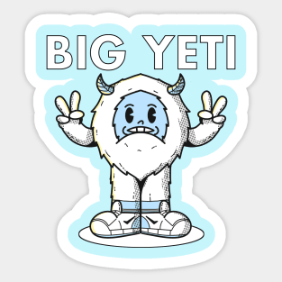 Big Yeti Bigfoot Vintage Cartoon Sticker